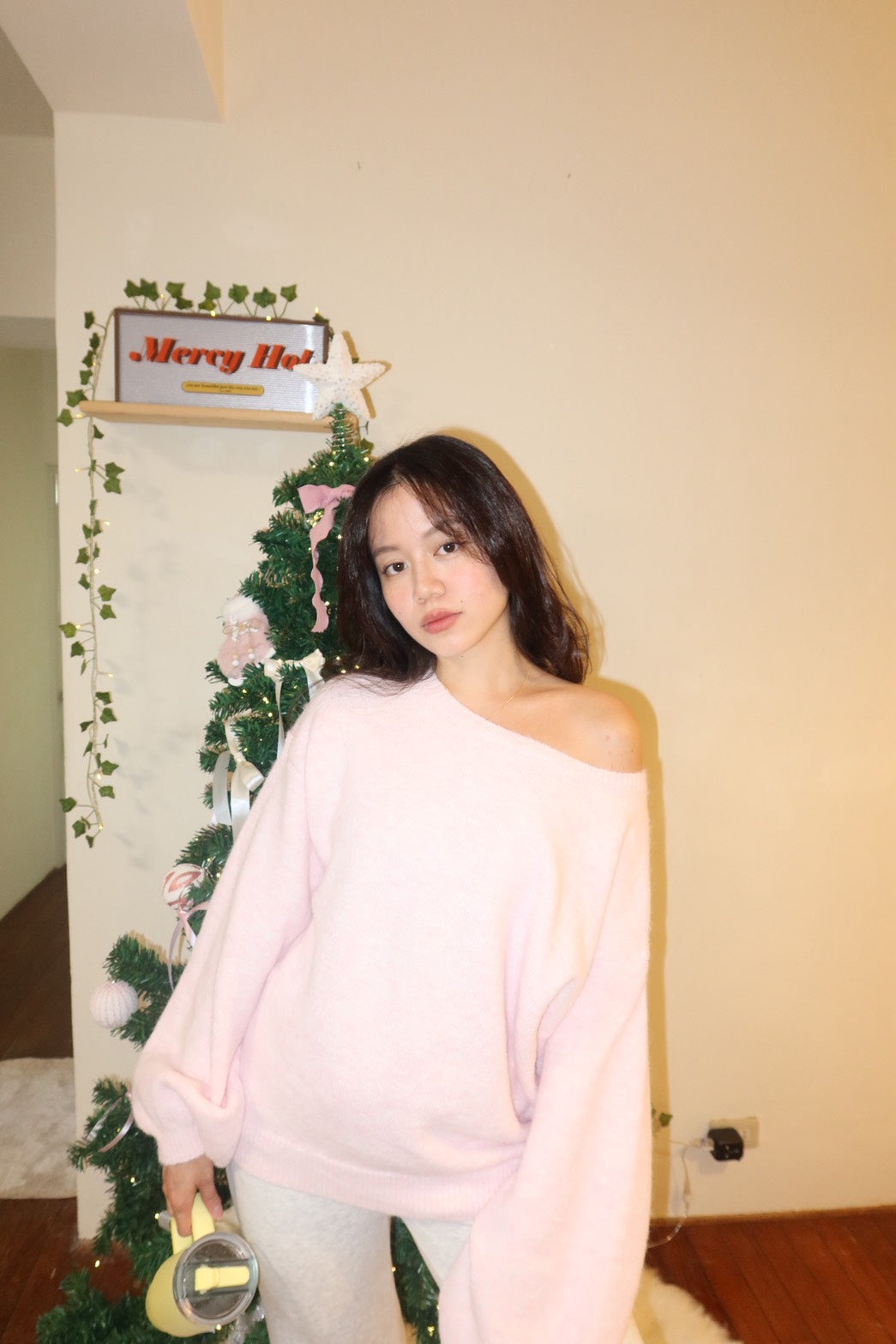 本期大必買!⭐微斜肩慵懶大毛衣𝐏𝐢𝐧𝐤 𝐒𝐧𝐨𝐰𝐟𝐚𝐥𝐥 🎀❄️