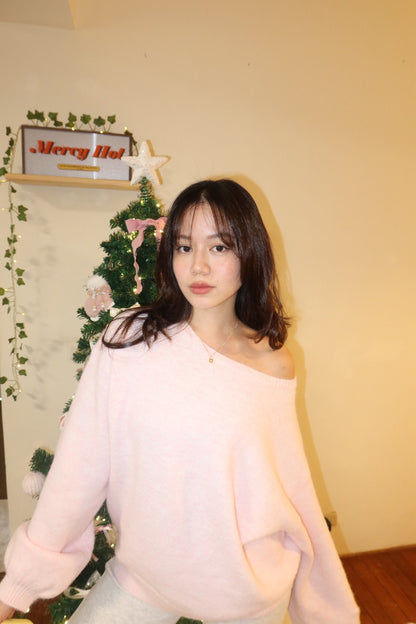 本期大必買!⭐微斜肩慵懶大毛衣𝐏𝐢𝐧𝐤 𝐒𝐧𝐨𝐰𝐟𝐚𝐥𝐥 🎀❄️