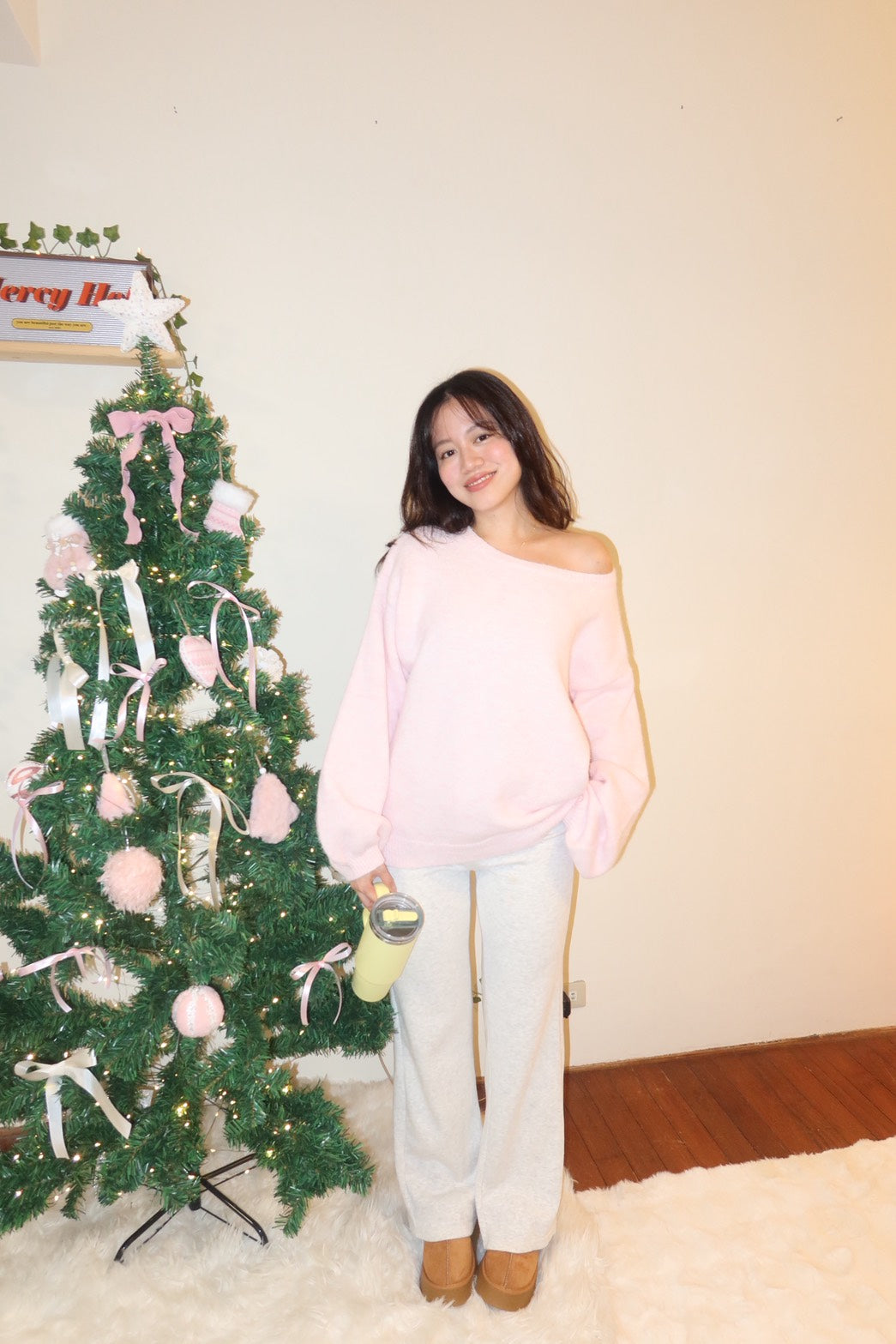 本期大必買!⭐微斜肩慵懶大毛衣𝐏𝐢𝐧𝐤 𝐒𝐧𝐨𝐰𝐟𝐚𝐥𝐥 🎀❄️