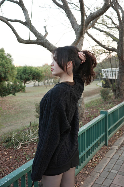 新色🖤黑色𝐬𝐨𝐟𝐭 𝐩𝐮𝐟𝐟𝐲 𝐜𝐚𝐛𝐥𝐞 𝐬𝐰𝐞𝐚𝐭𝐞𝐫 🧸🧣