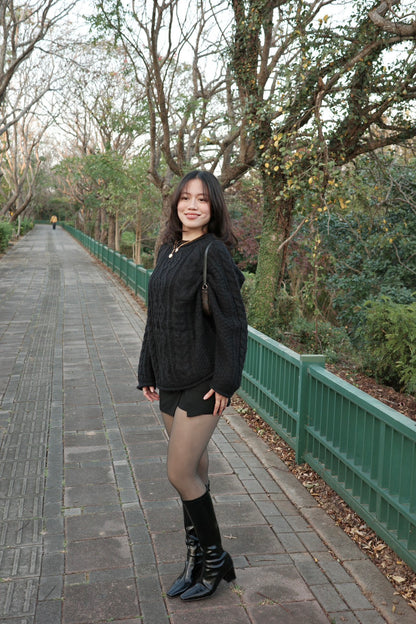 新色🖤黑色𝐬𝐨𝐟𝐭 𝐩𝐮𝐟𝐟𝐲 𝐜𝐚𝐛𝐥𝐞 𝐬𝐰𝐞𝐚𝐭𝐞𝐫 🧸🧣