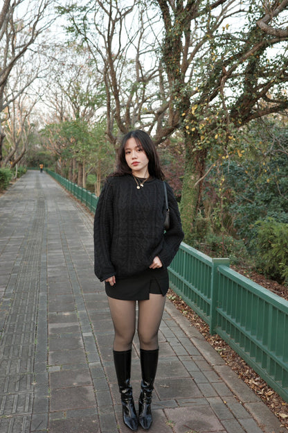 新色🖤黑色𝐬𝐨𝐟𝐭 𝐩𝐮𝐟𝐟𝐲 𝐜𝐚𝐛𝐥𝐞 𝐬𝐰𝐞𝐚𝐭𝐞𝐫 🧸🧣