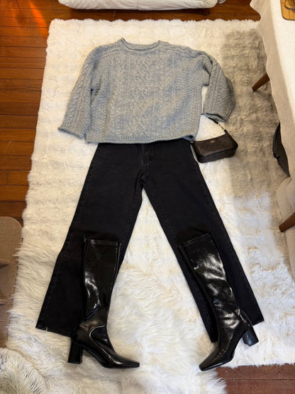 新色📰經典灰𝐬𝐨𝐟𝐭 𝐩𝐮𝐟𝐟𝐲 𝐜𝐚𝐛𝐥𝐞 𝐬𝐰𝐞𝐚𝐭𝐞𝐫 🧸🧣