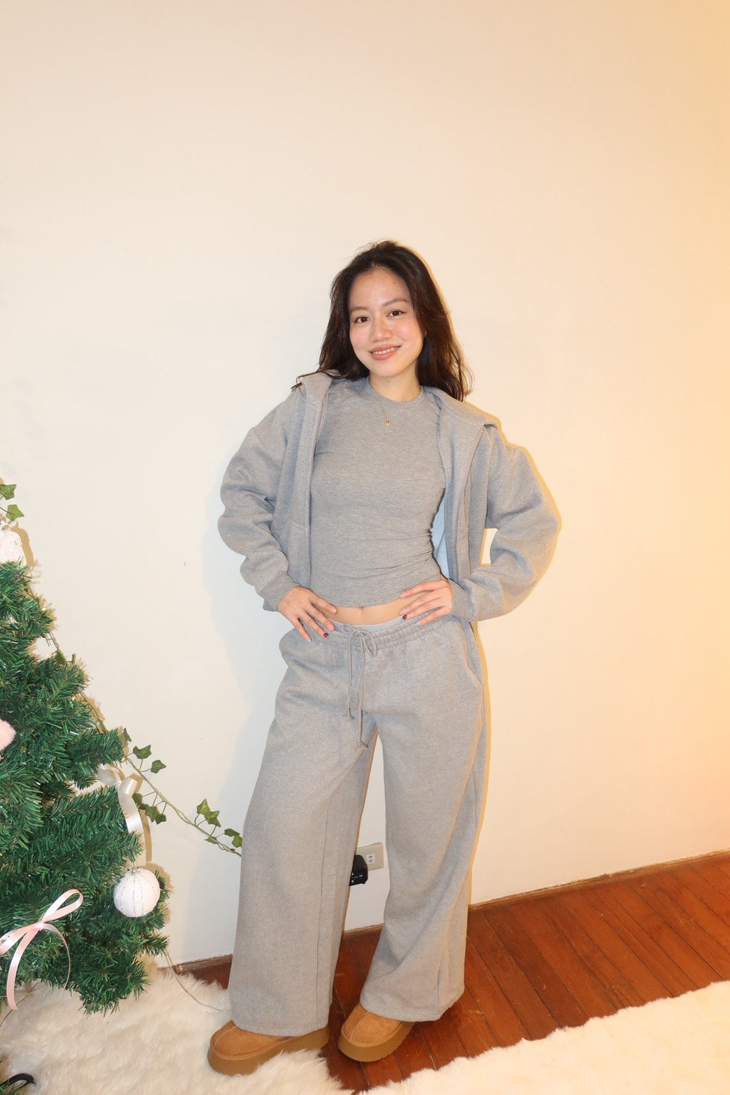 本期必買🧸!𝐂𝐨𝐳𝐲 𝐖𝐢𝐧𝐭𝐞𝐫 𝐒𝐨𝐟𝐭 𝐆𝐫𝐞𝐲連帽厚刷絨棉質套裝(可拆買!❄️闆娘大推!