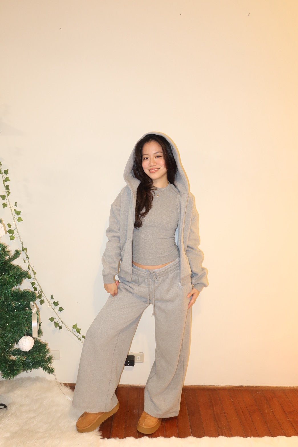 本期必買🧸!𝐂𝐨𝐳𝐲 𝐖𝐢𝐧𝐭𝐞𝐫 𝐒𝐨𝐟𝐭 𝐆𝐫𝐞𝐲連帽厚刷絨棉質套裝(可拆買!❄️闆娘大推!