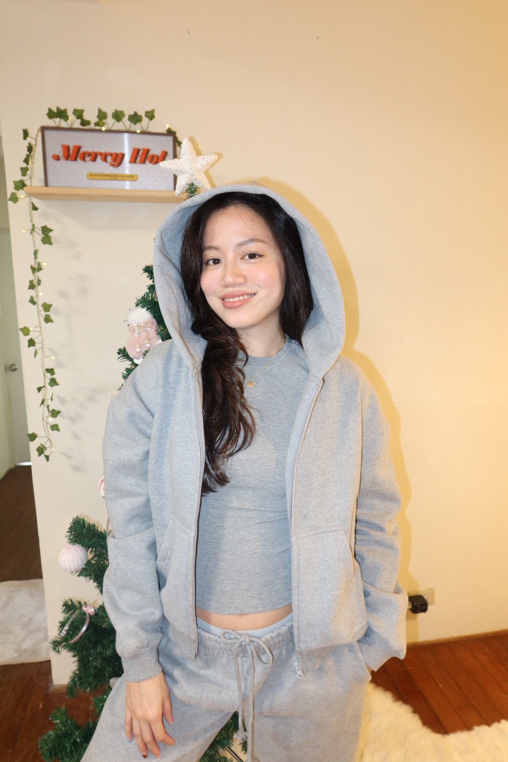 本期必買🧸!𝐂𝐨𝐳𝐲 𝐖𝐢𝐧𝐭𝐞𝐫 𝐒𝐨𝐟𝐭 𝐆𝐫𝐞𝐲連帽厚刷絨棉質套裝(可拆買!❄️闆娘大推!