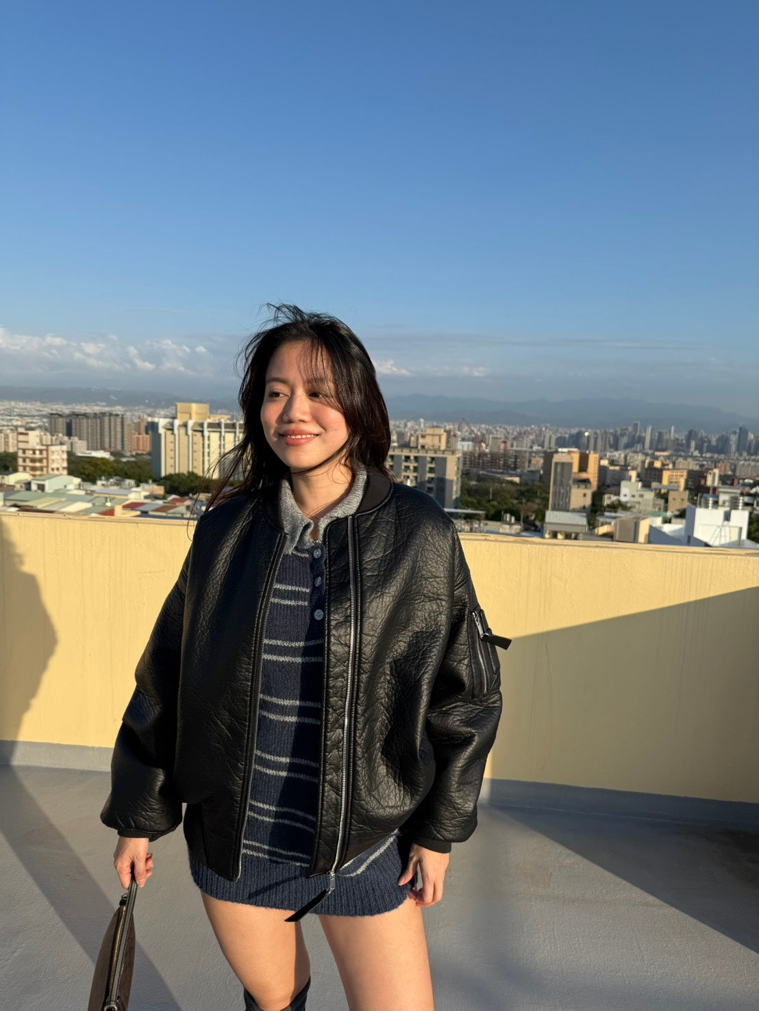 𝐁𝐨𝐦𝐛𝐞𝐫 𝐋𝐞𝐚𝐭𝐡𝐞𝐫 𝐉𝐚𝐜𝐤𝐞𝐭｜黑色復古重磅皮革棒球外套🎱