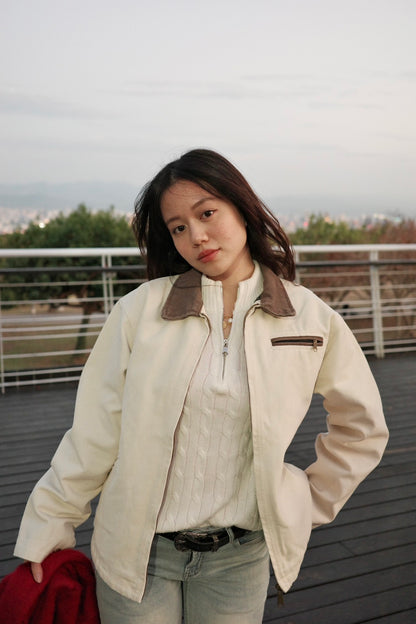 𝐂𝐫𝐞𝐚𝐦 𝐖𝐨𝐫𝐤𝐰𝐞𝐚𝐫 Jacket🐑🤎奶油配色復古工裝外套