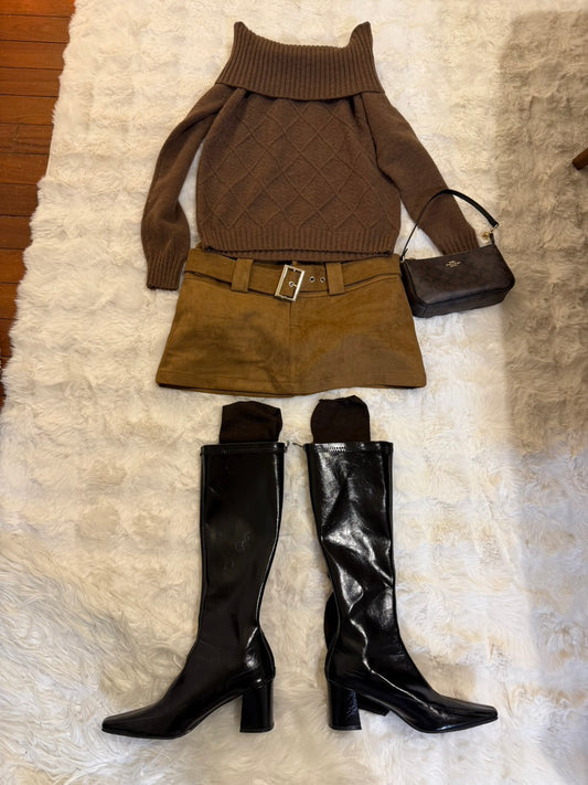 𝐒𝐮𝐞𝐝𝐞 𝐌𝐢𝐧𝐢 Skirt｜冬天必備麂皮低腰短裙🫎🛷