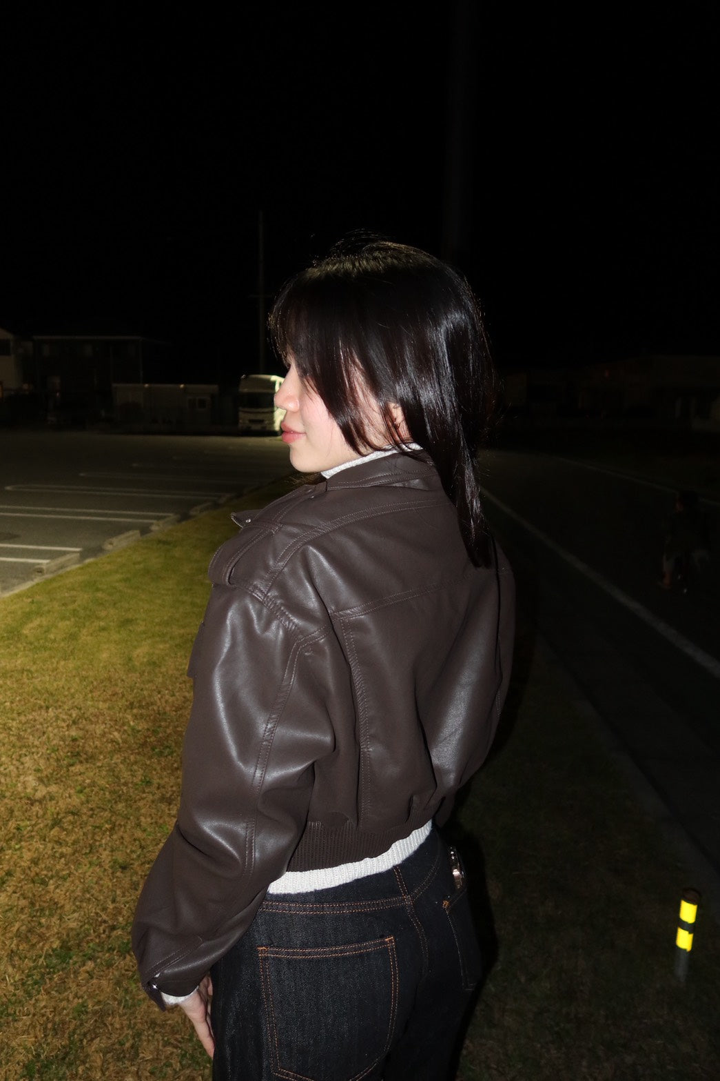 本期必買🤎𝐒𝐨𝐟𝐭 𝐥𝐞𝐚𝐭𝐡𝐞𝐫 短版雙拉鏈霧面立領騎士皮外🏍️🧸