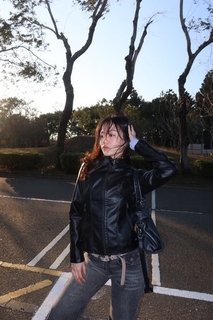 𝟐𝟎𝟎𝟎𝐬 𝐒𝐥𝐢𝐦 𝐰𝐚𝐢𝐬𝐭 𝐥𝐞𝐚𝐭𝐡𝐞𝐫 𝐣𝐚𝐜𝐤𝐞𝐭 🖤🏍️