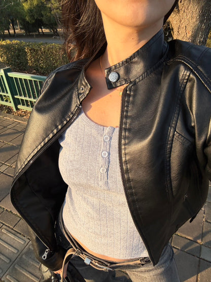 𝟐𝟎𝟎𝟎𝐬 𝐒𝐥𝐢𝐦 𝐰𝐚𝐢𝐬𝐭 𝐥𝐞𝐚𝐭𝐡𝐞𝐫 𝐣𝐚𝐜𝐤𝐞𝐭 🖤🏍️