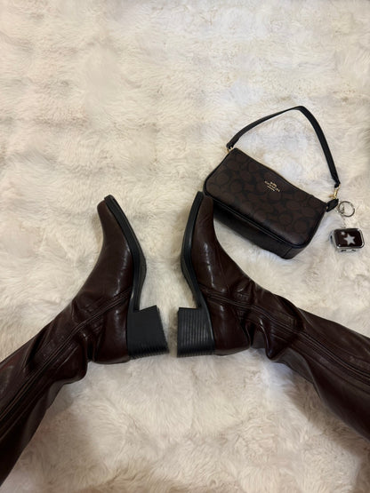 🤎 𝟐𝟎𝟎𝟎𝐬 千金感 𝐂𝐡𝐨𝐜𝐨𝐥𝐚𝐭𝐞 𝐊𝐧𝐞𝐞-𝐇𝐢𝐠𝐡 𝐁𝐨𝐨𝐭𝐬 🍫