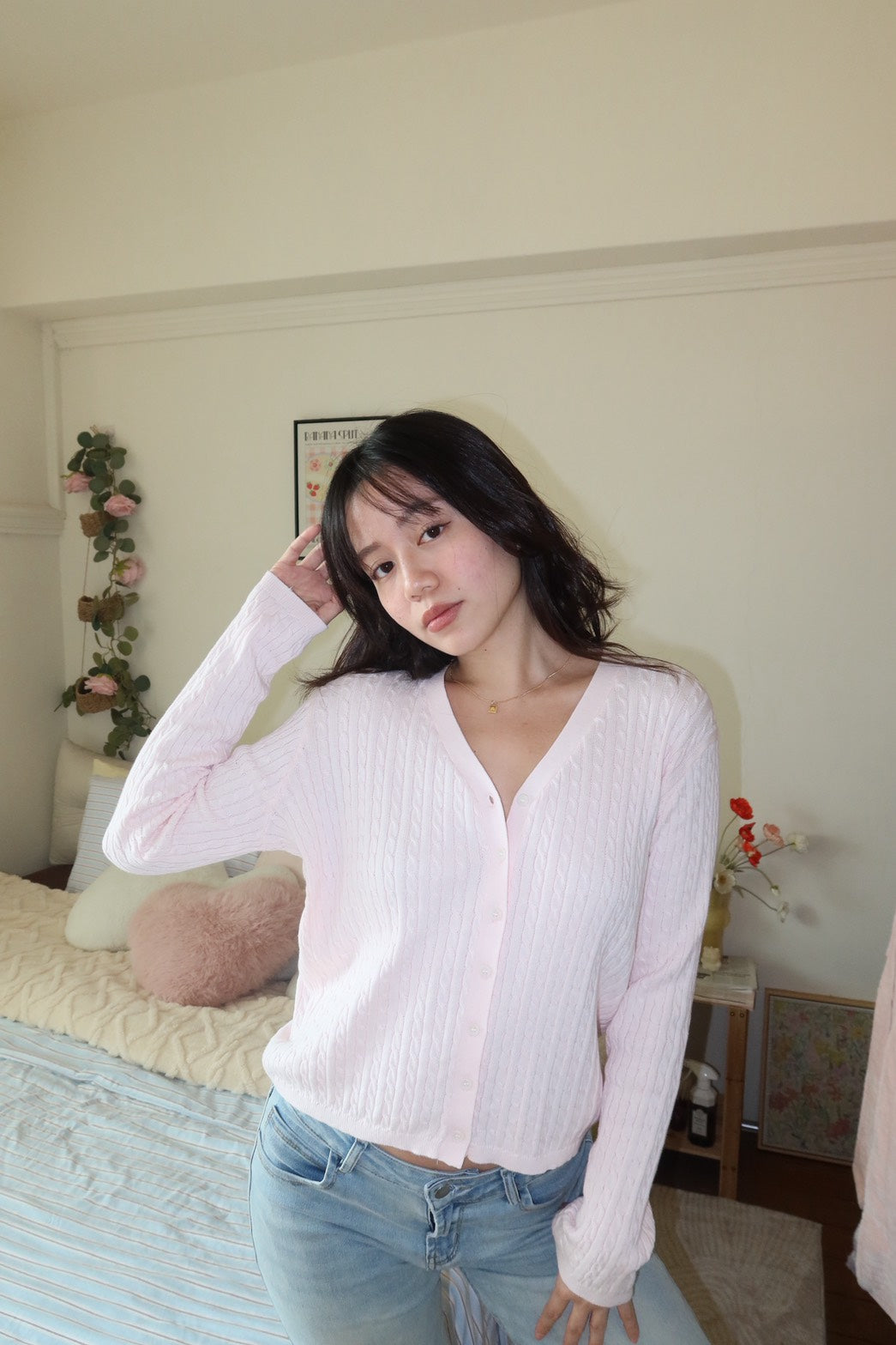 𝐒𝐨𝐟𝐭 𝐠𝐢𝐫𝐥 𝐛𝐚𝐛𝐲 𝐩𝐢𝐧𝐤 麻花針織小外套🩰🧁