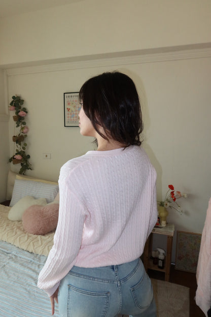 𝐒𝐨𝐟𝐭 𝐠𝐢𝐫𝐥 𝐛𝐚𝐛𝐲 𝐩𝐢𝐧𝐤 麻花針織小外套🩰🧁