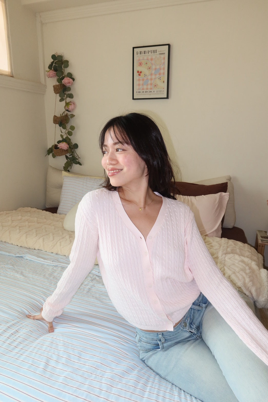 𝐒𝐨𝐟𝐭 𝐠𝐢𝐫𝐥 𝐛𝐚𝐛𝐲 𝐩𝐢𝐧𝐤 麻花針織小外套🩰🧁
