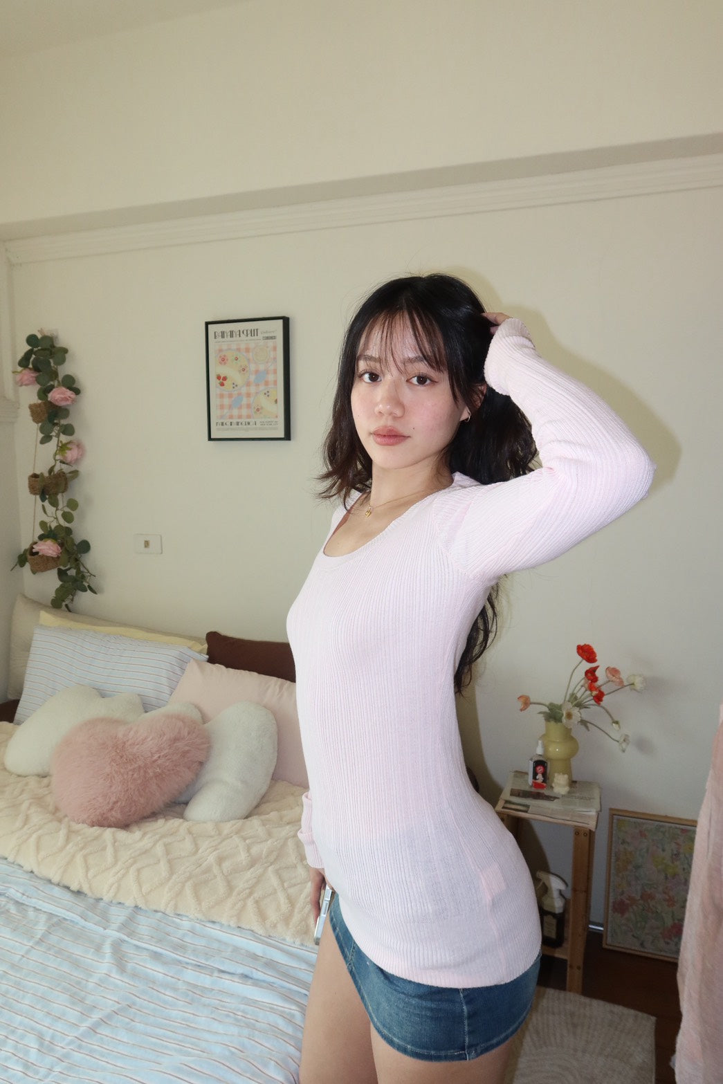 𝐁𝐌風🧸𝟐𝟎𝟎𝟎𝐬 緊身長版𝐤𝐧𝐢𝐭 𝐥𝐨𝐧𝐠 𝐬𝐥𝐞𝐞𝐯𝐞🛏️