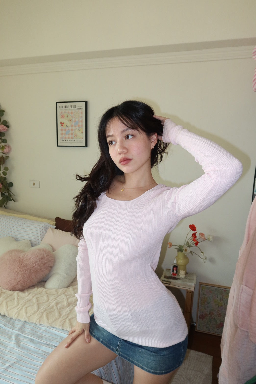 𝐁𝐌風🧸𝟐𝟎𝟎𝟎𝐬 緊身長版𝐤𝐧𝐢𝐭 𝐥𝐨𝐧𝐠 𝐬𝐥𝐞𝐞𝐯𝐞🛏️