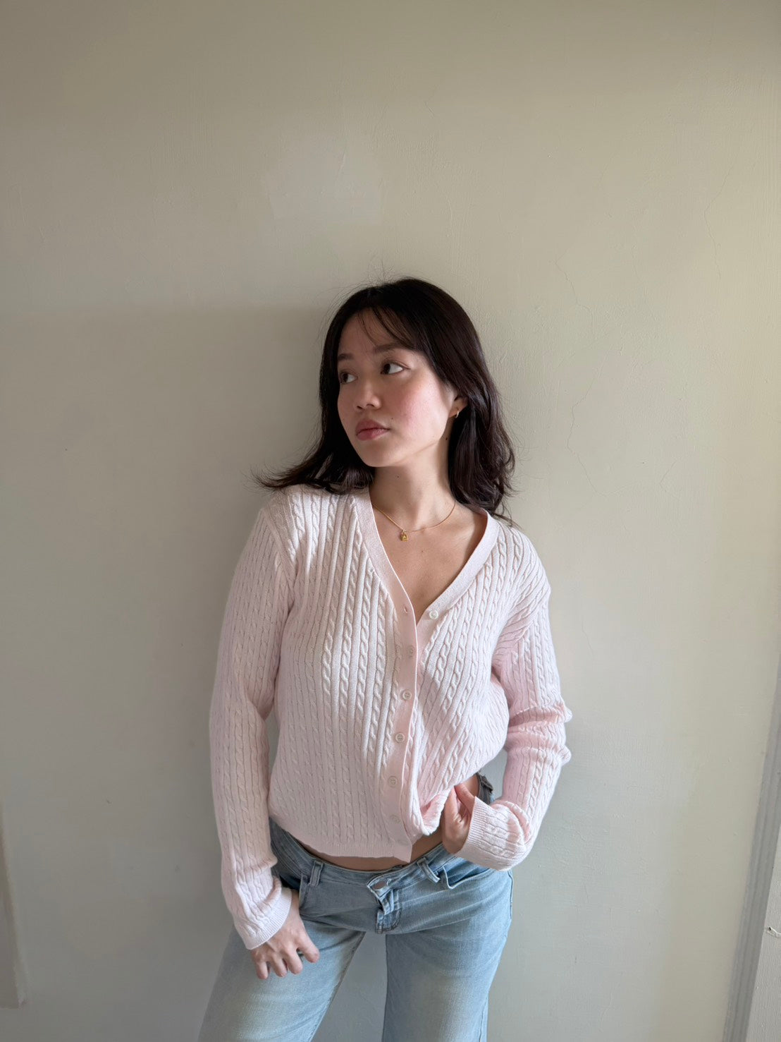 𝐒𝐨𝐟𝐭 𝐠𝐢𝐫𝐥 𝐛𝐚𝐛𝐲 𝐩𝐢𝐧𝐤 麻花針織小外套🩰🧁
