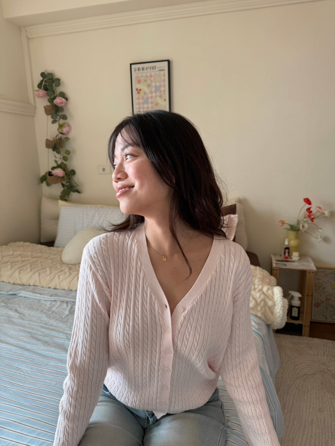 𝐒𝐨𝐟𝐭 𝐠𝐢𝐫𝐥 𝐛𝐚𝐛𝐲 𝐩𝐢𝐧𝐤 麻花針織小外套🩰🧁