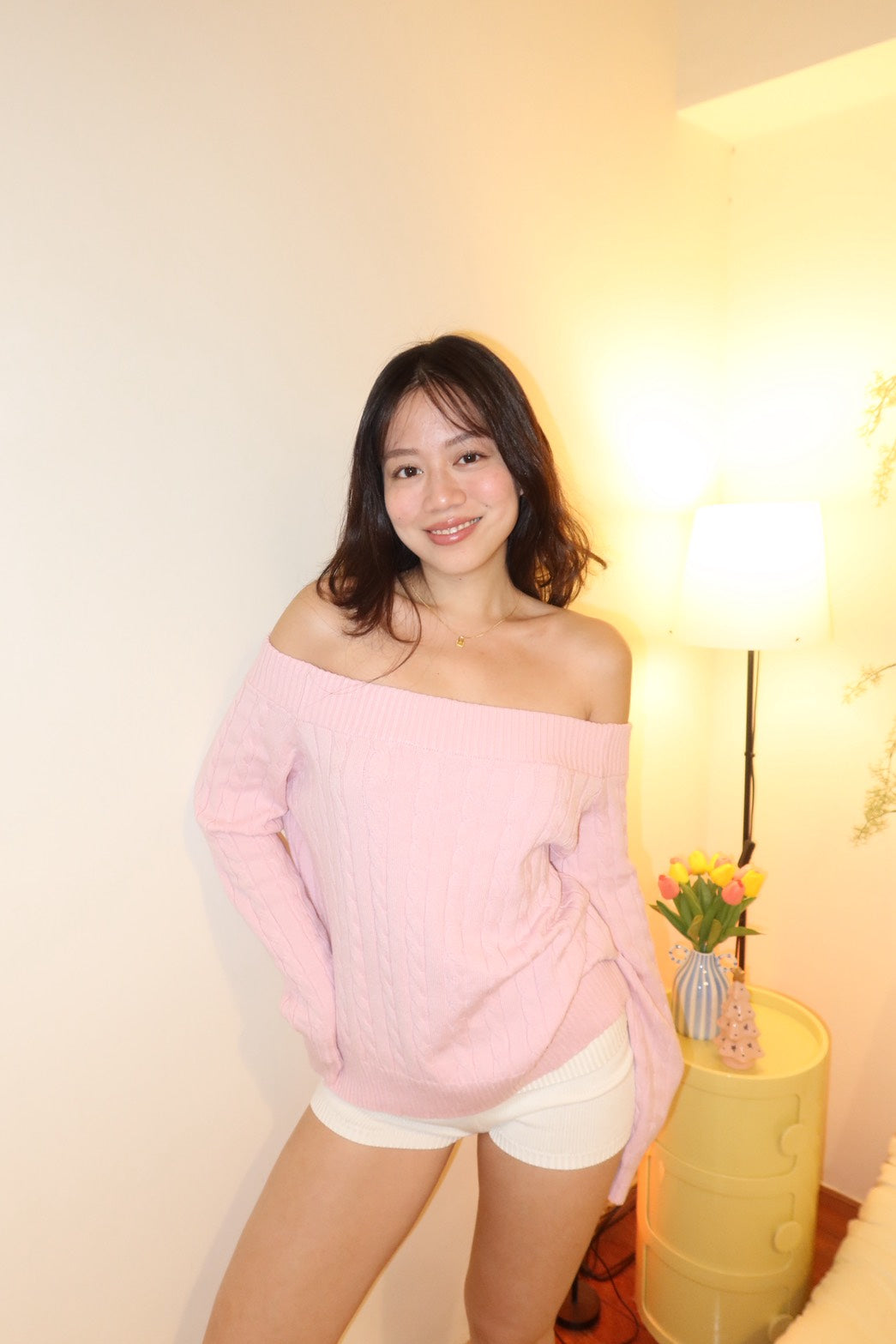 𝐌𝐮𝐬𝐭 𝐛𝐮𝐲! 𝐎𝐟𝐟-𝐬𝐡𝐨𝐮𝐥𝐝𝐞𝐫粉色麻花慵懶 𝐤𝐧𝐢𝐭 𝐭𝐨𝐩🎀🧁