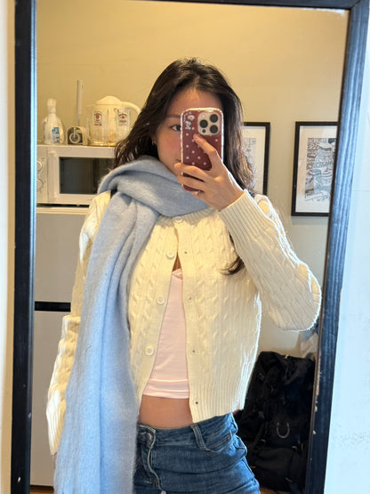 𝐒𝐨𝐟𝐭 𝐛𝐥𝐮𝐞 𝐜𝐥𝐨𝐮𝐝 𝐬𝐜𝐚𝐫𝐟🩵☁️軟綿大圍巾 !!