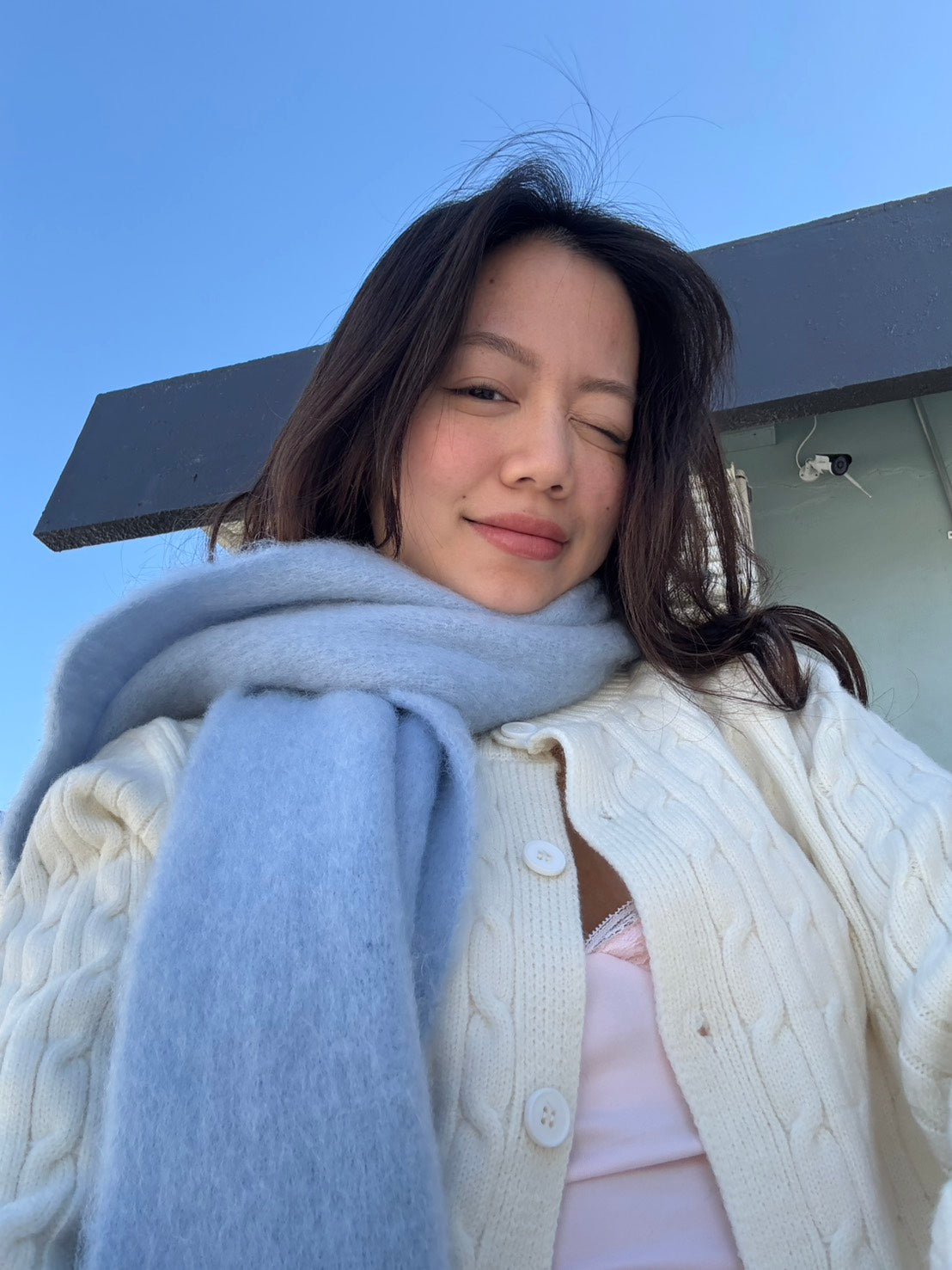 𝐒𝐨𝐟𝐭 𝐛𝐥𝐮𝐞 𝐜𝐥𝐨𝐮𝐝 𝐬𝐜𝐚𝐫𝐟🩵☁️軟綿大圍巾 !!