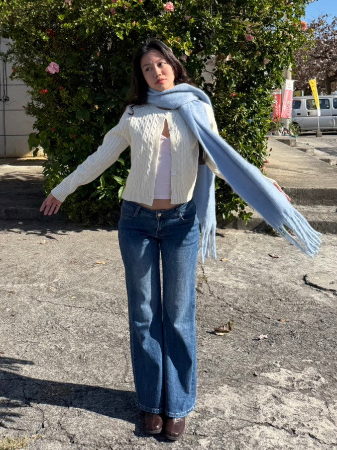 𝐒𝐨𝐟𝐭 𝐛𝐥𝐮𝐞 𝐜𝐥𝐨𝐮𝐝 𝐬𝐜𝐚𝐫𝐟🩵☁️軟綿大圍巾 !!