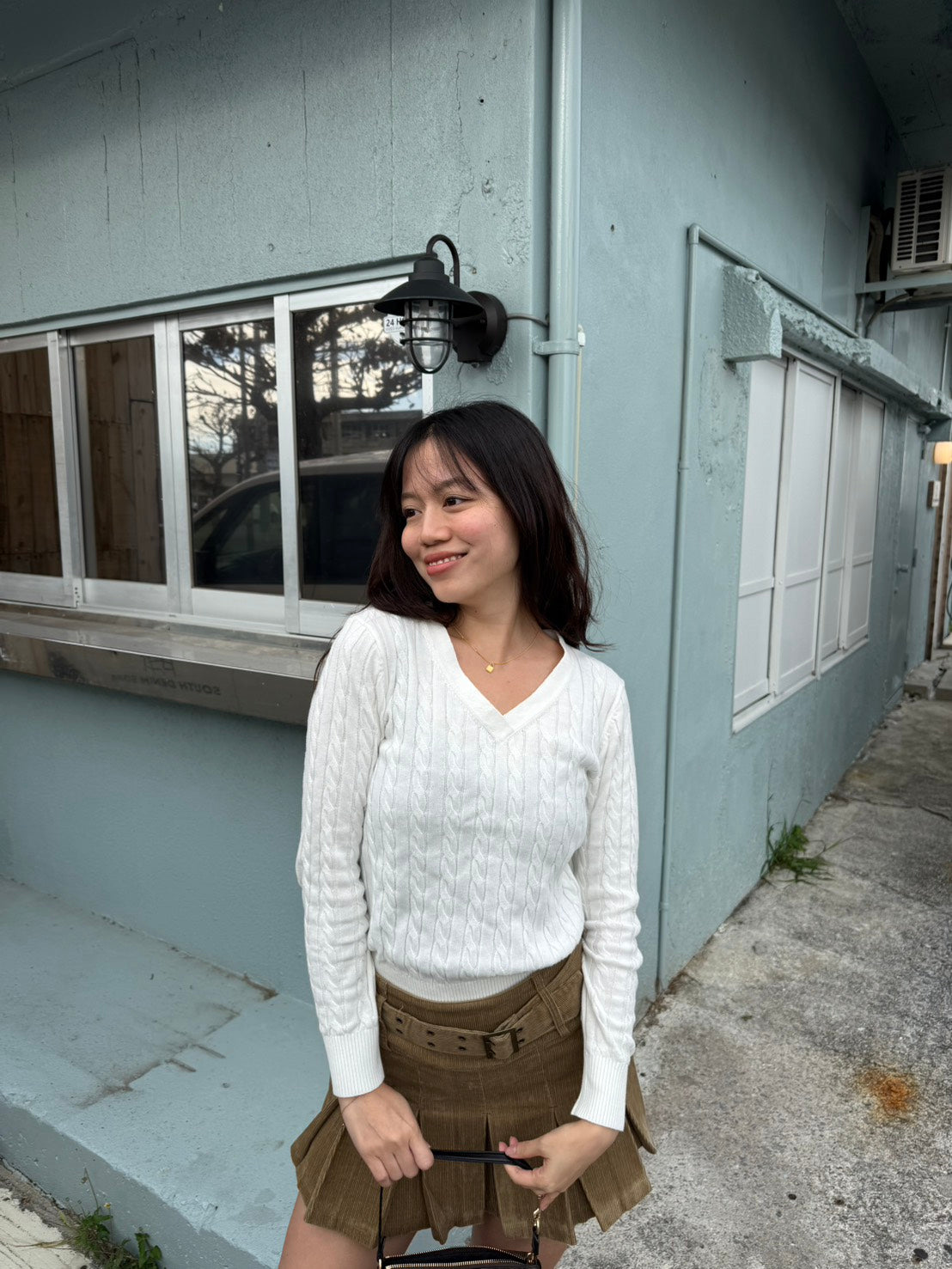 📖𝐞𝐯𝐞𝐫𝐲 𝐝𝐚𝐲 麻花𝐕領針織長袖📰