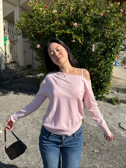 🎀🫐薄針織慵懶斜肩長袖⭐️𝐬𝐮𝐩𝐞𝐫 𝐬𝐨𝐟𝐭 !🪄