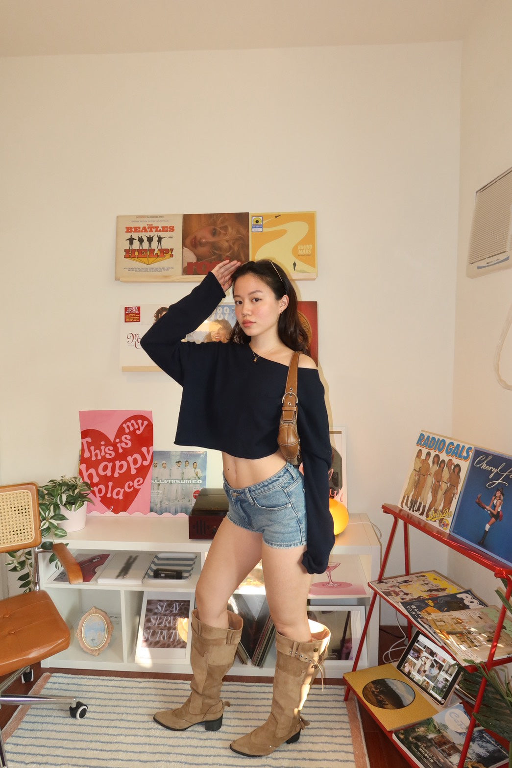 美式復古中藍色𝑫𝒆𝒏𝒊𝒎 𝑺𝒉𝒐𝒓𝒕𝒔⭐️🫐