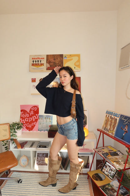 美式復古中藍色𝑫𝒆𝒏𝒊𝒎 𝑺𝒉𝒐𝒓𝒕𝒔⭐️🫐