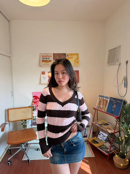 𝑺𝒐𝒇𝒕 𝑴𝒆𝒂𝒏 𝑮𝒊𝒓𝒍 𝑺𝒕𝒓𝒊𝒑𝒆𝒔 巧克力草莓針織🍫💗