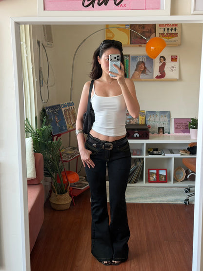 必買新款!!⭐️𝐌𝐢𝐝𝐧𝐢𝐠𝐡𝐭 𝐥𝐨𝐰 𝐫𝐢𝐬𝐞 𝐣𝐞𝐚𝐧𝐬🖤